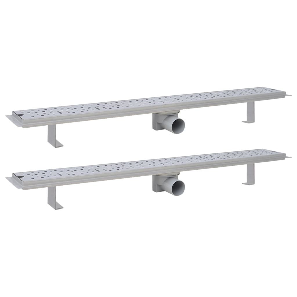 linære bruserafløb 2 stk. bobledesign 930 x 140 mm rustfrit stål