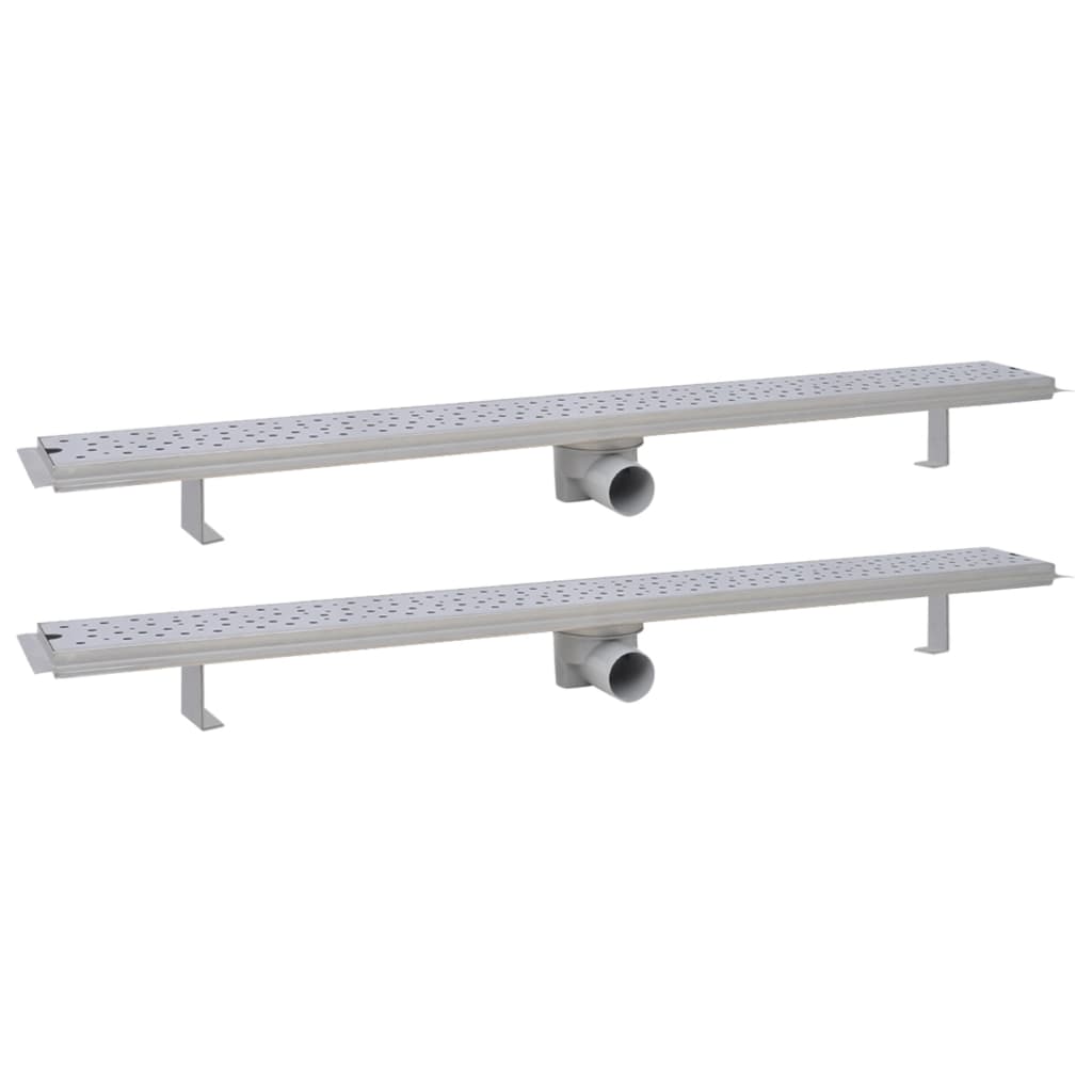 lineære bruseafløb 2 stk. bobledesign 1030 x 140 mm rustfrit stål