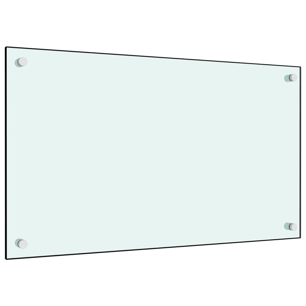 stænkplade 70x40 cm hærdet glas hvid