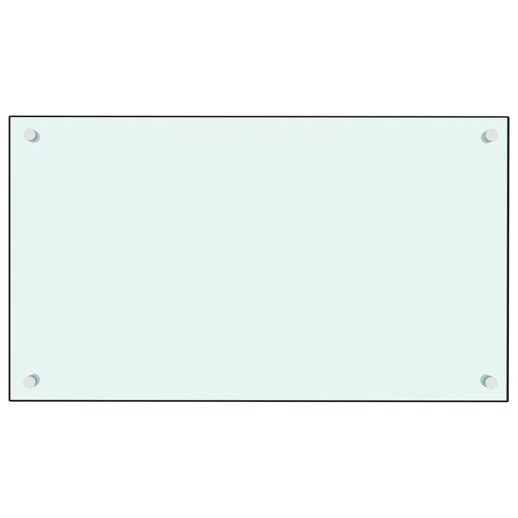 stænkplade 70x40 cm hærdet glas hvid