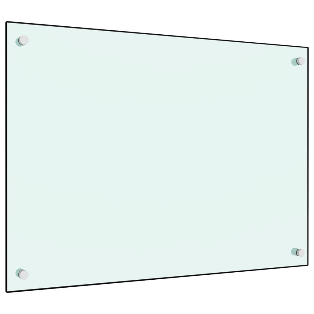 stænkplade 70x50 cm hærdet glas hvid