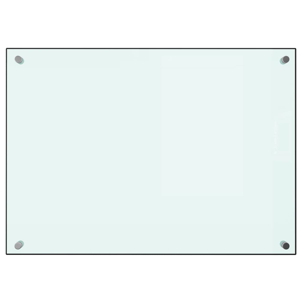 stænkplade 70x50 cm hærdet glas hvid