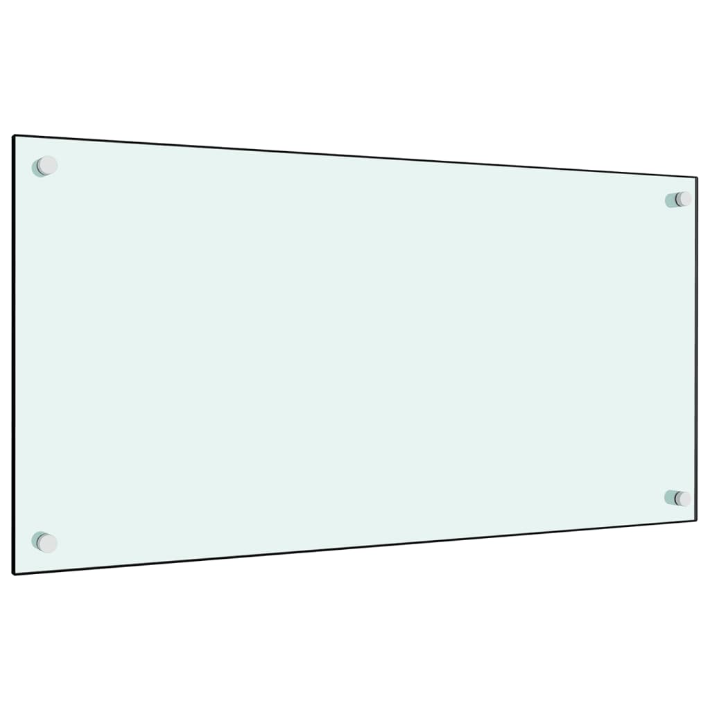 stænkplade 80x40 cm hærdet glas hvid