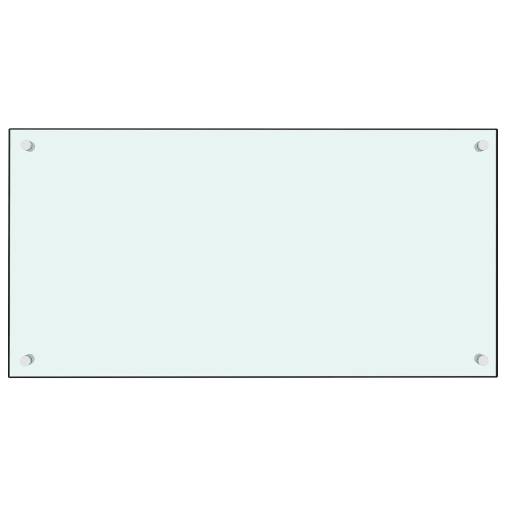 stænkplade 80x40 cm hærdet glas hvid