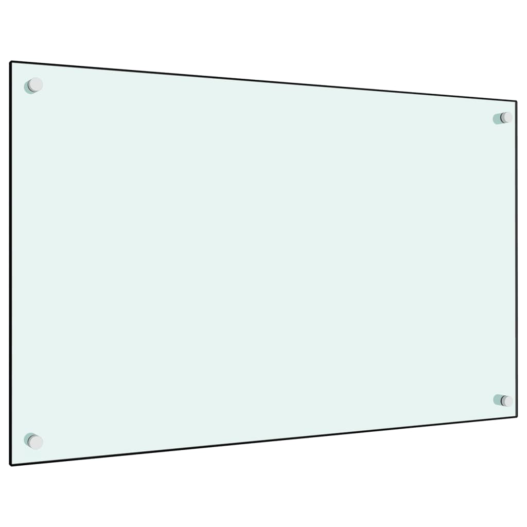 stænkplade 80x50 cm hærdet glas hvid
