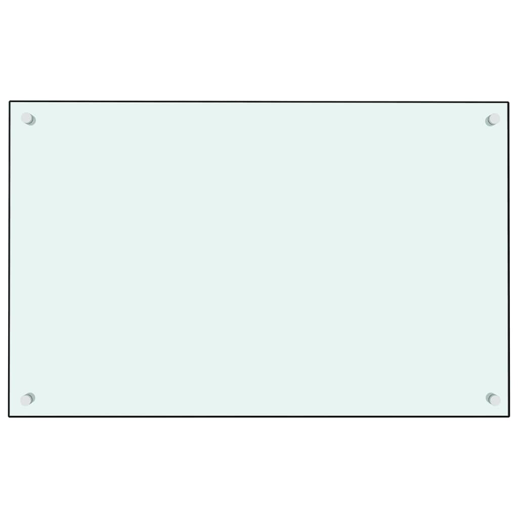 stænkplade 80x50 cm hærdet glas hvid