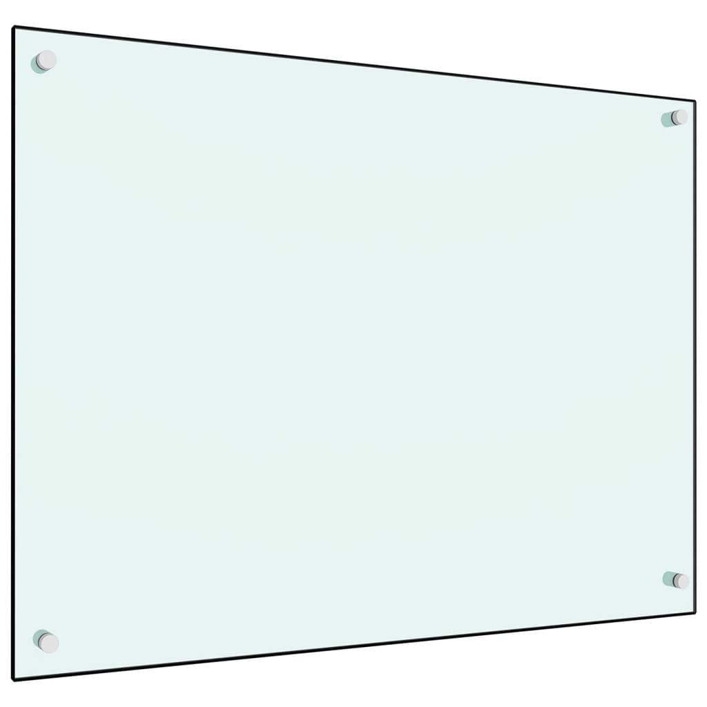 stænkplade 80x60 cm hærdet glas hvid