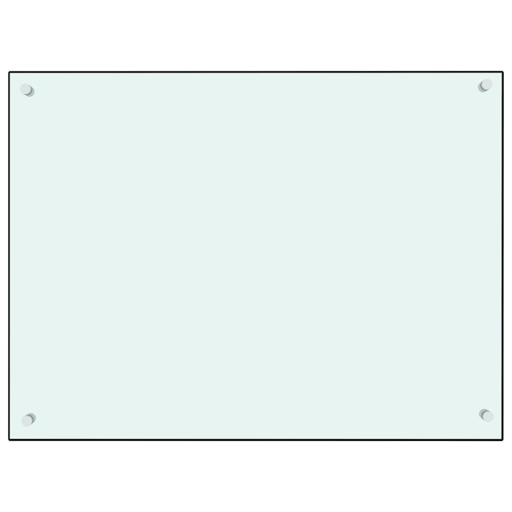 stænkplade 80x60 cm hærdet glas hvid