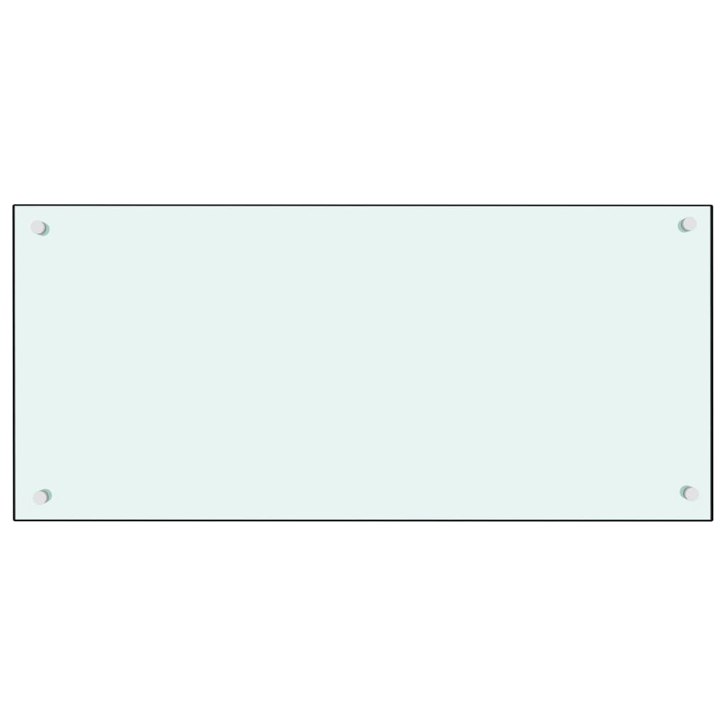 stænkplade 90x40 cm hærdet glas hvid