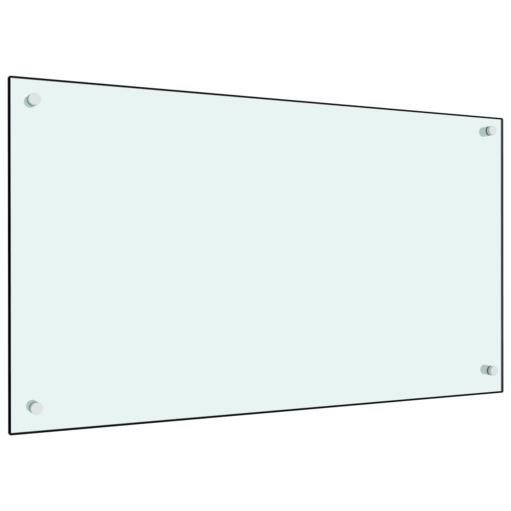 stænkplade 90x50 cm hærdet glas hvid