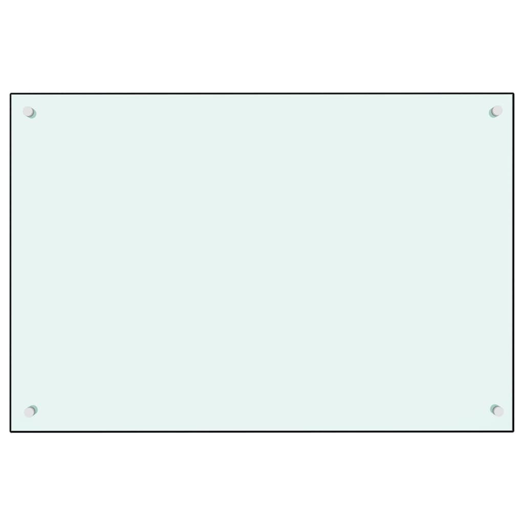 stænkplade 90x60 cm hærdet glas hvid