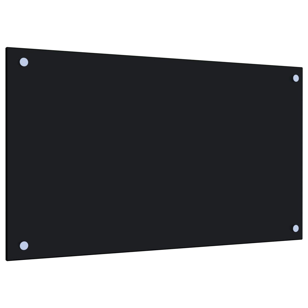 stænkplade 70x40 cm hærdet glas sort