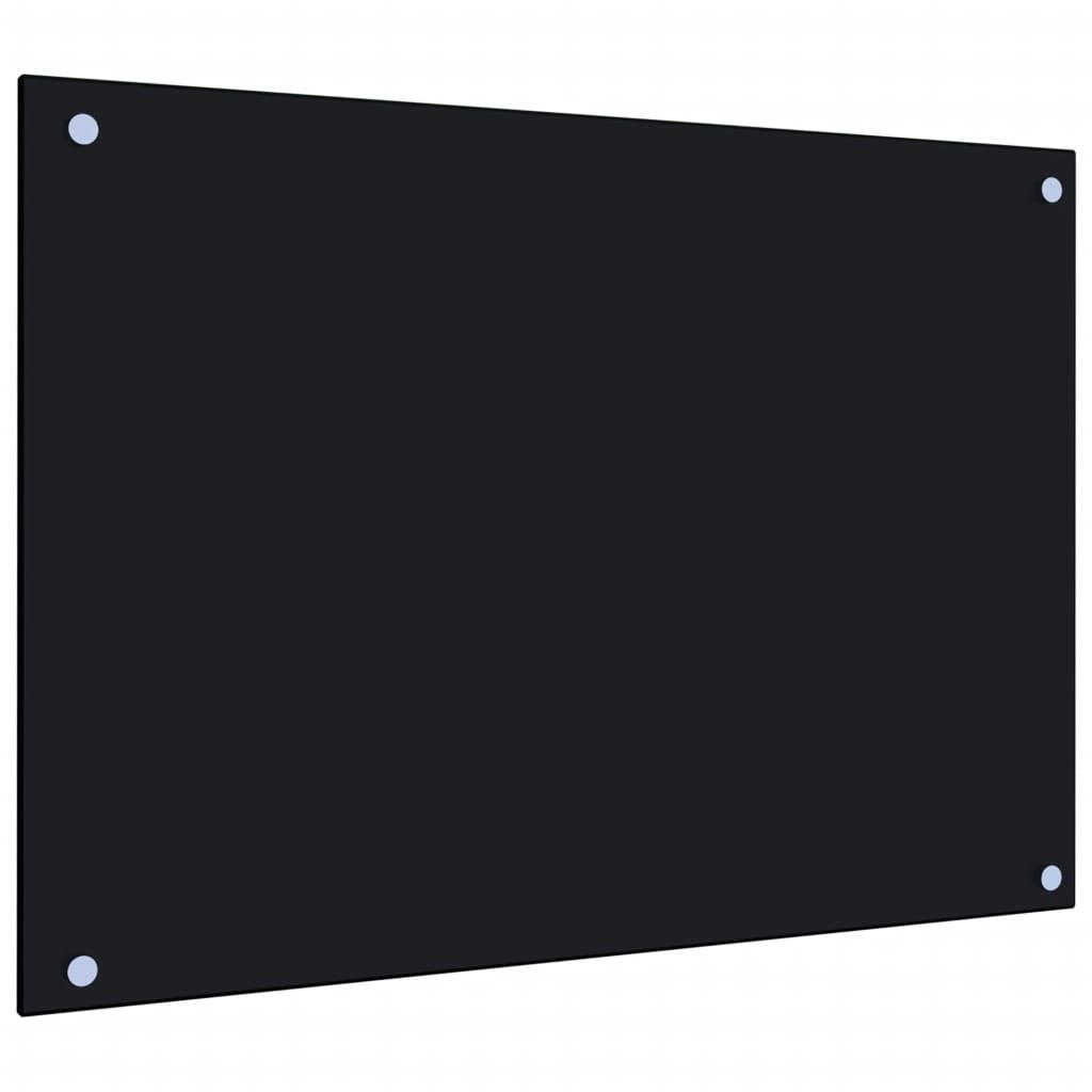 stænkplade 70x50 cm hærdet glas sort