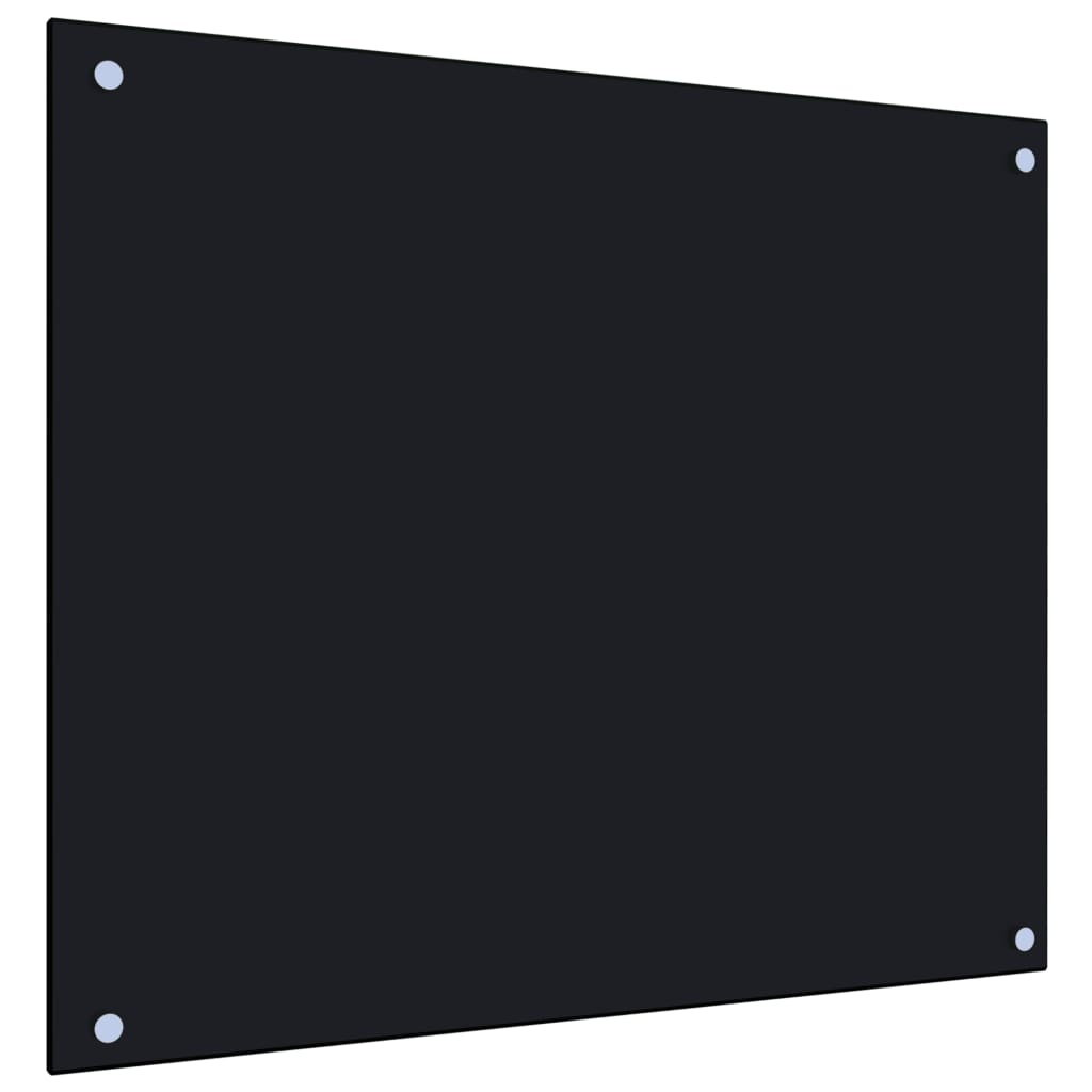 stænkplade 70x60 cm hærdet glas sort