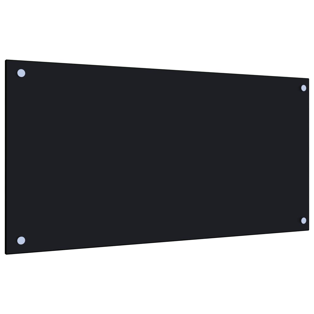 stænkplade 80x40 cm hærdet glas sort