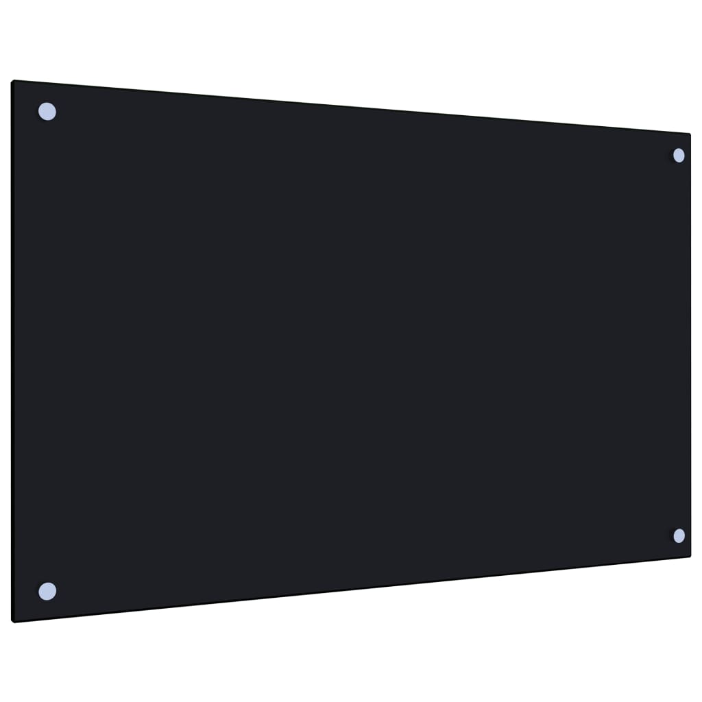 stænkplade 80x50 cm hærdet glas sort