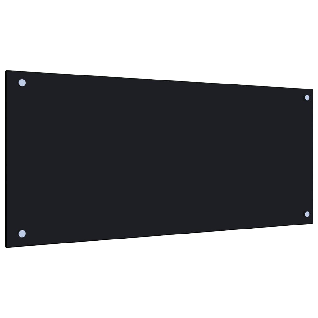 stænkplade 90x40 cm hærdet glas sort