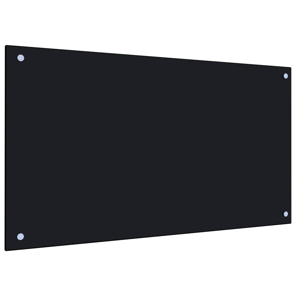 stænkplade 90x50 cm hærdet glas sort
