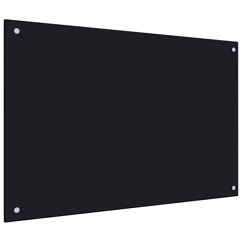 stænkplade 90x60 cm hærdet glas sort
