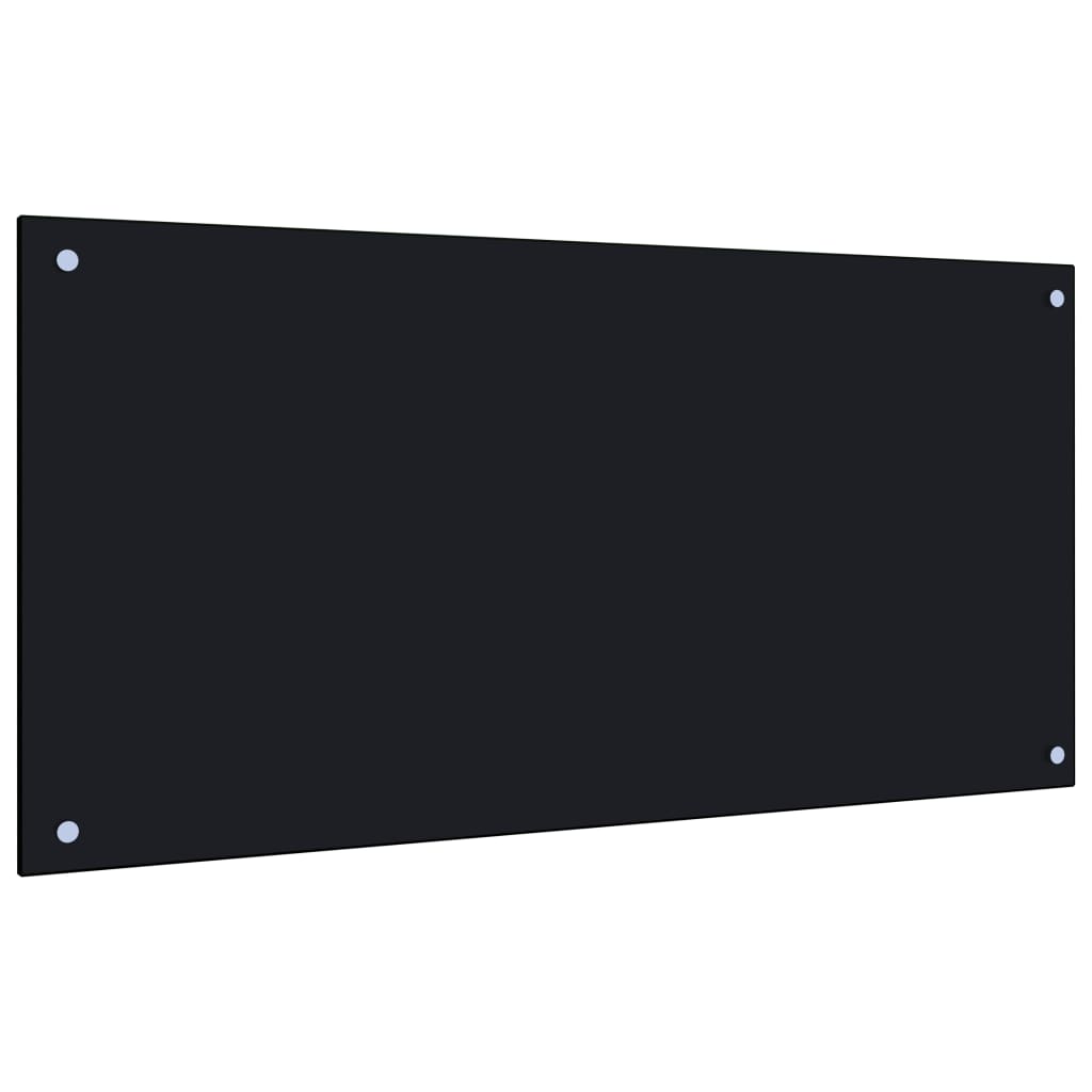 stænkplade 100x50 cm hærdet glas sort