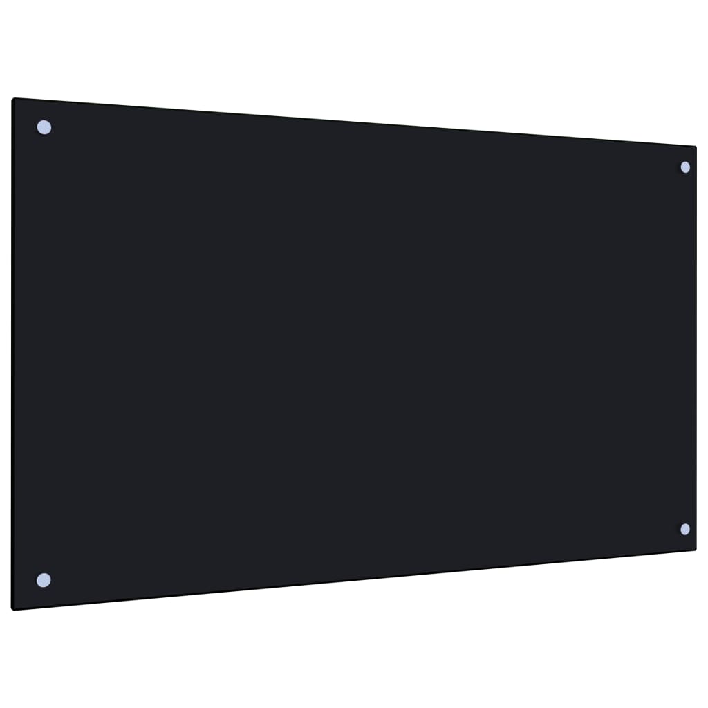 stænkplade 100x60 cm hærdet glas sort