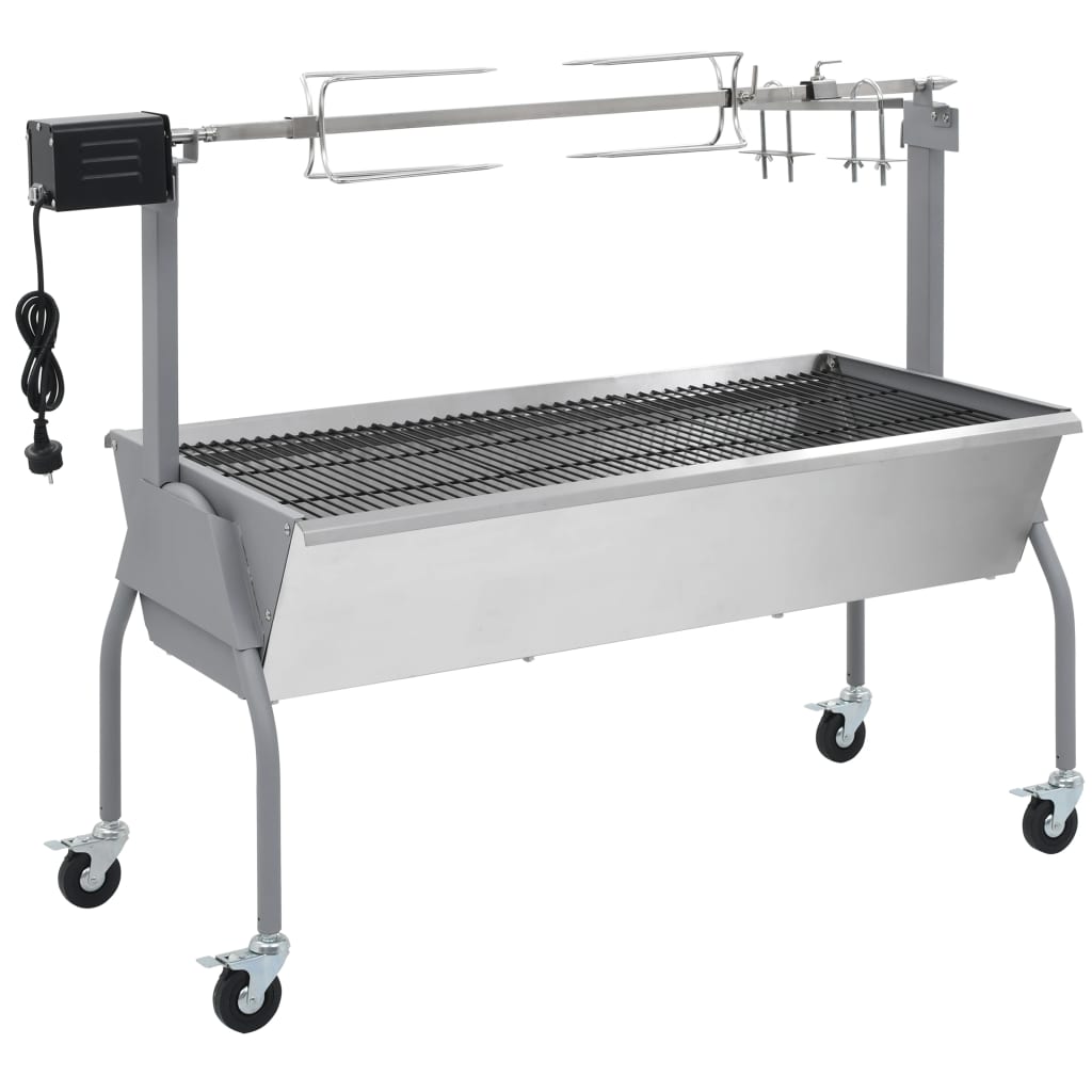 elektrisk grill med rotisserie rustfrit stål