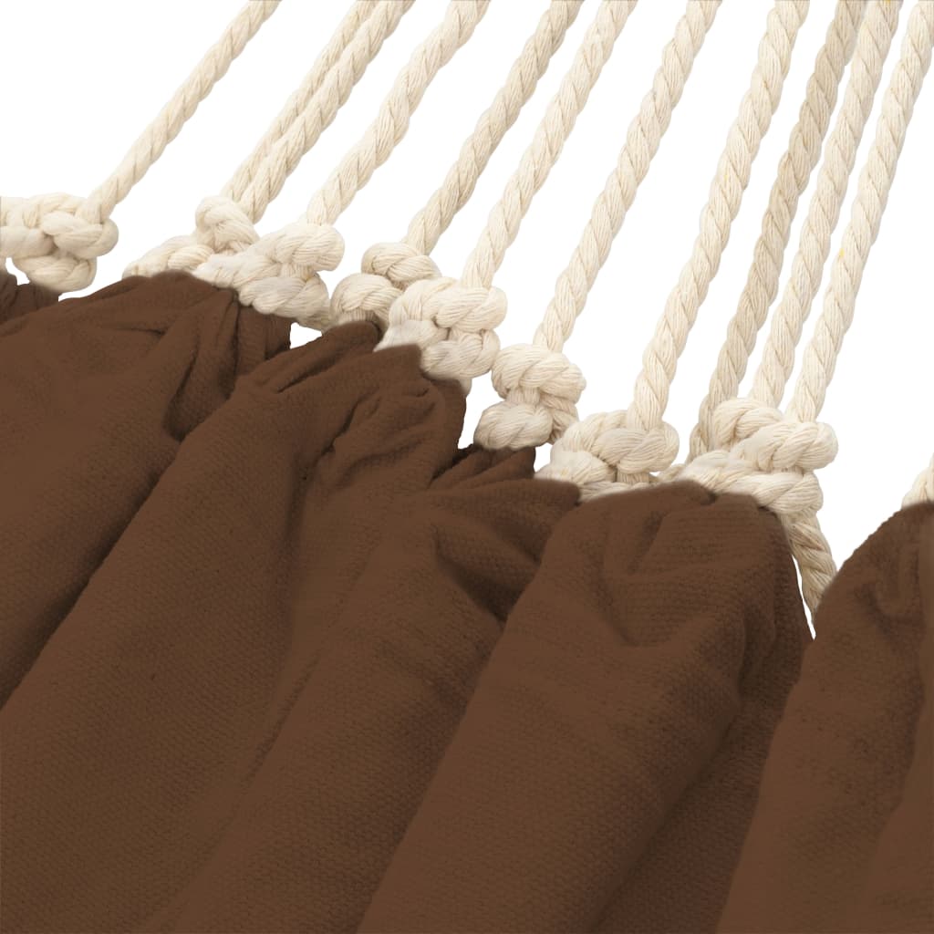 foldbar hængekøje 2-personers brun 360 x 150 cm