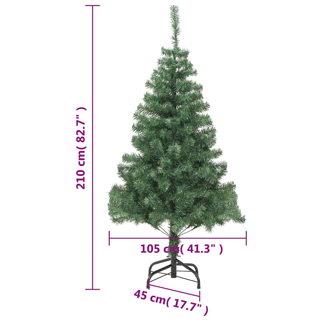 kunstigt juletræ med juletræsfod 210 cm 910 grene