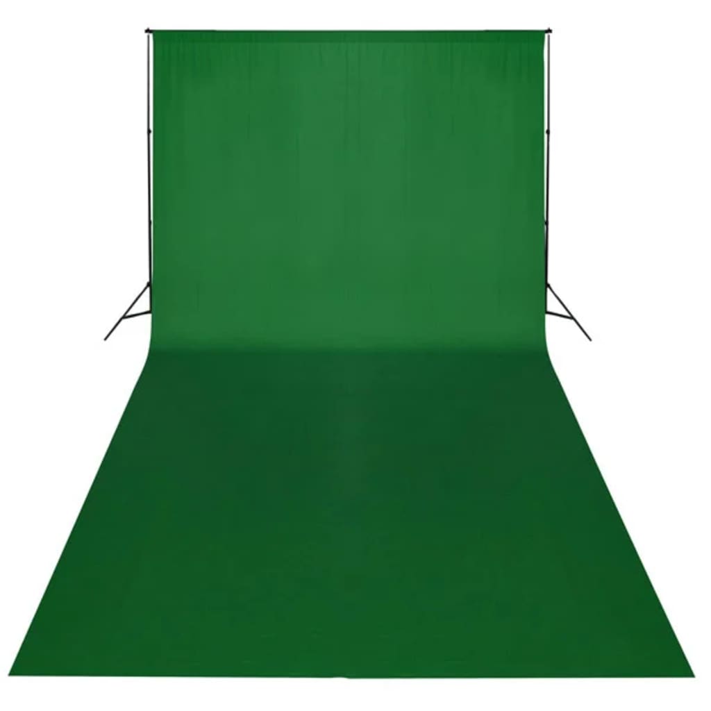 fotobaggrund uden stativ 600x300 cm bomuld chroma key grøn
