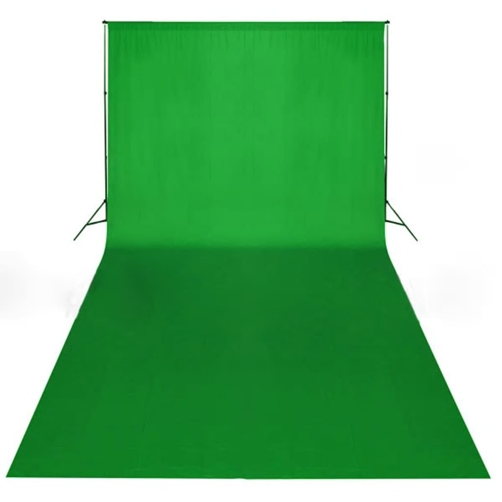 fotobaggrund uden stativ 600x300 cm bomuld chroma key grøn
