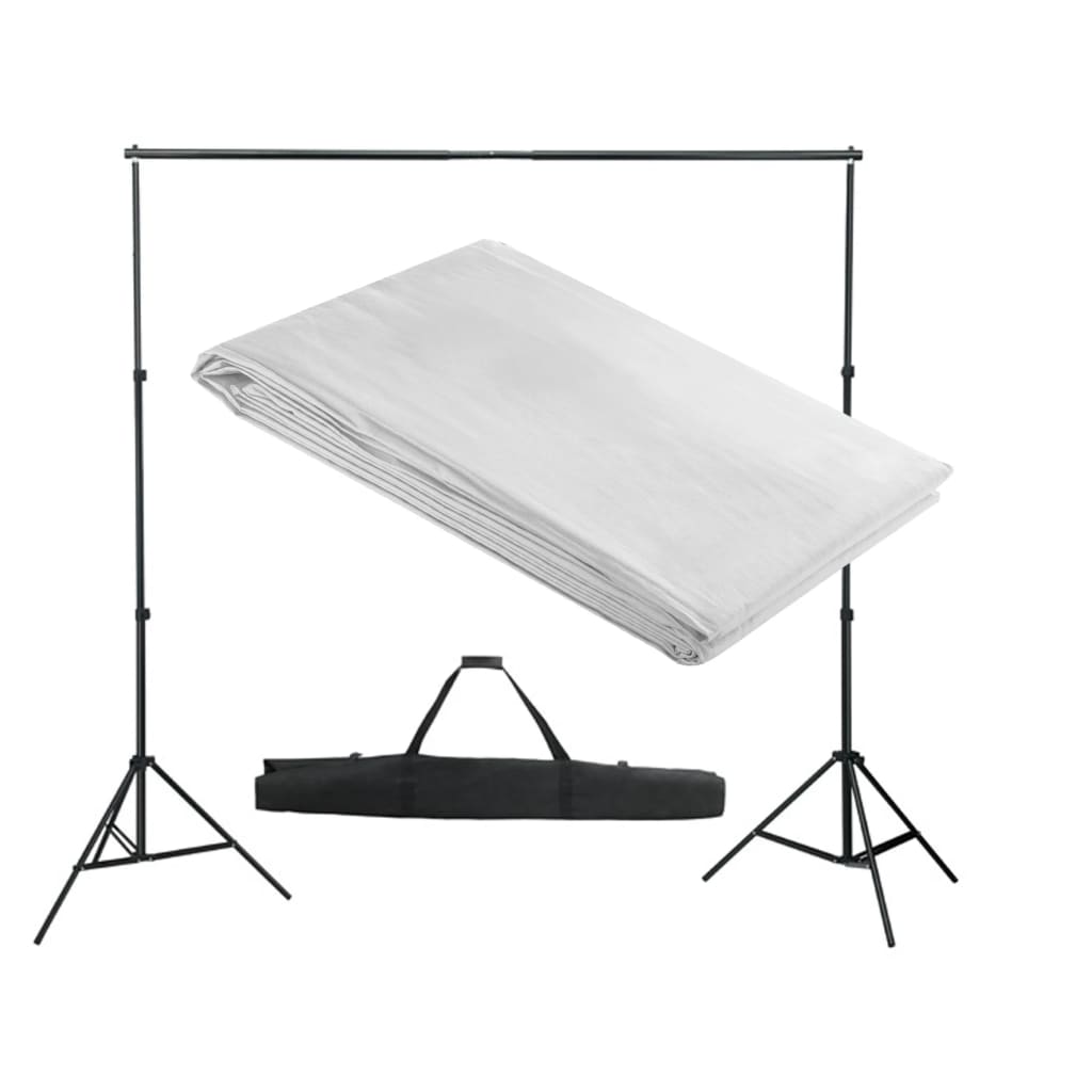 stativsystem til fotobaggrund 300 x 300 cm hvid