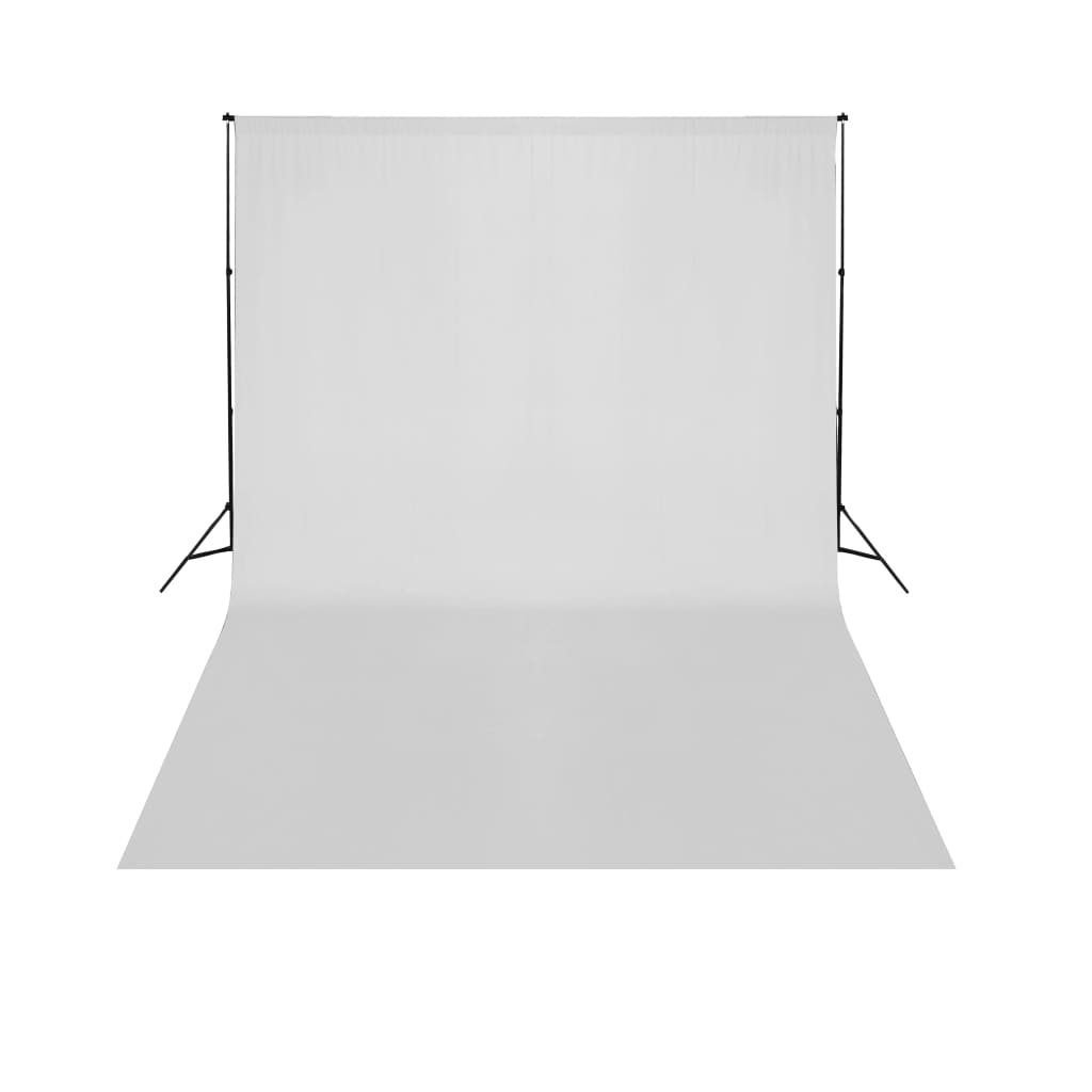 teleskopisk stativsystem til baggrund + hvid fotobaggrund 3 x 5 m