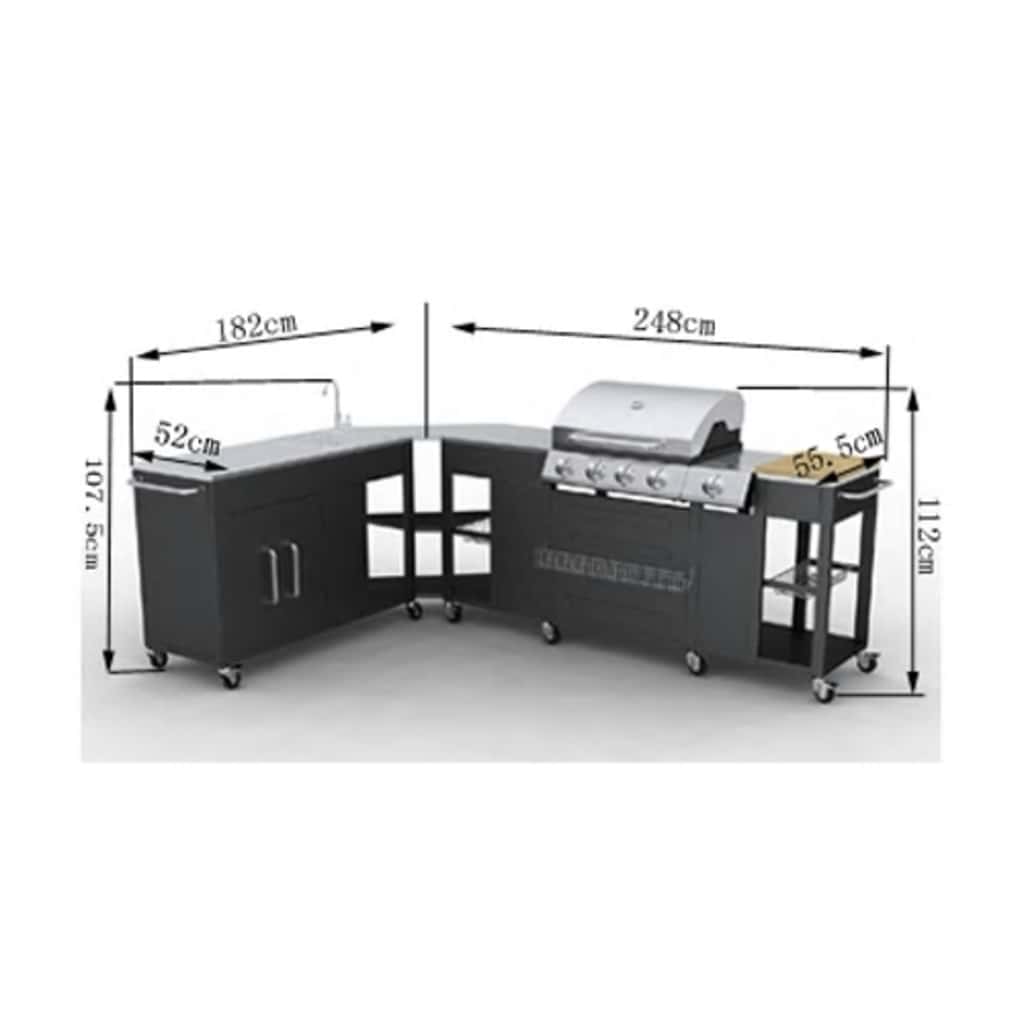 gasgrill 4 + 1 grillzoner