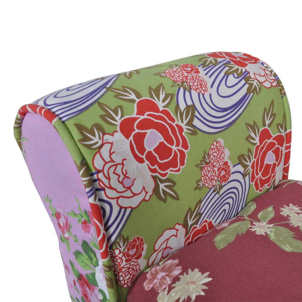Patchwork bænk i blomsterdesign