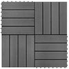 WPC-fliser 30 x 30 cm 11 stk. 1 m2 grå