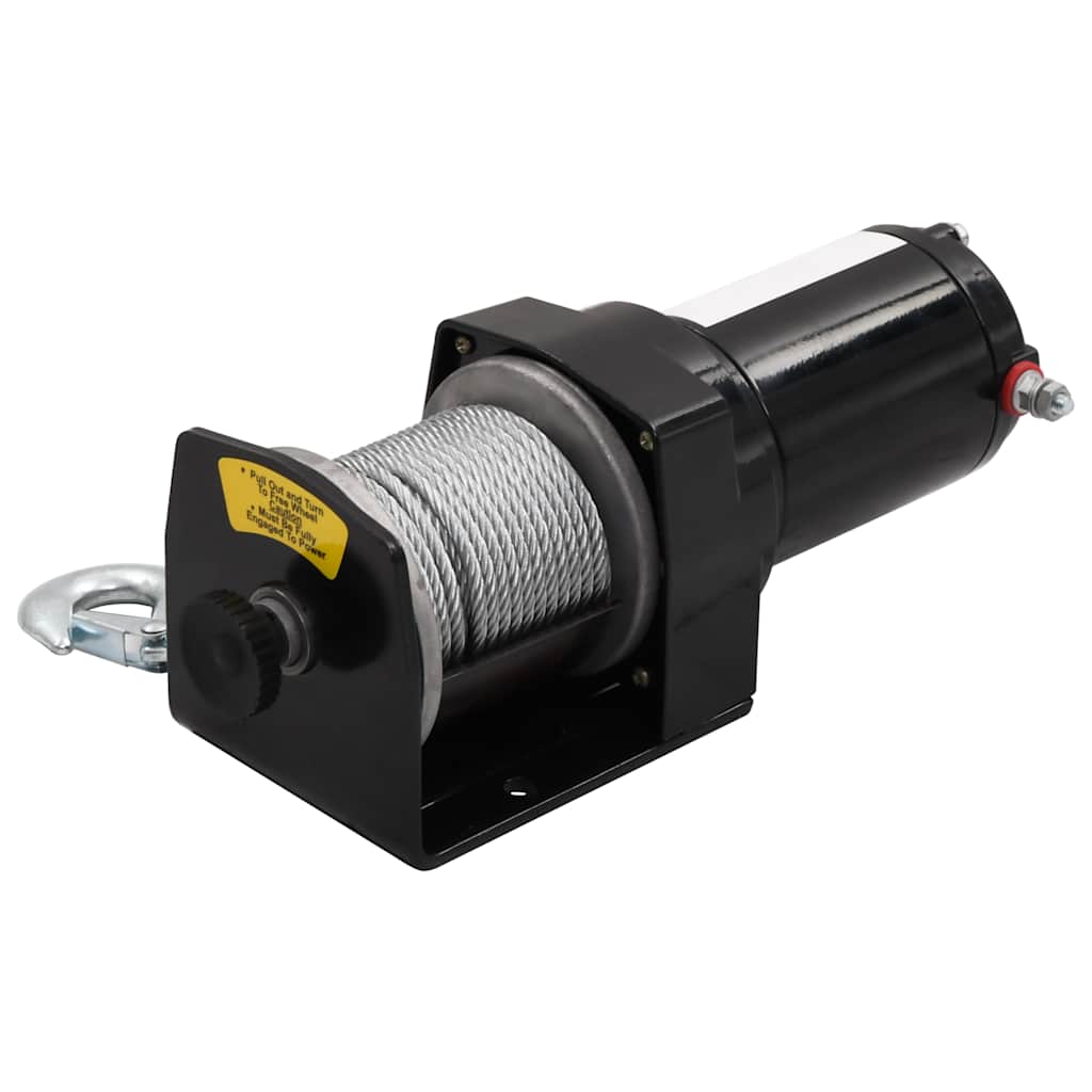 12 V elektrisk kranspil 1360 kg  med monteringsplade og lederulle