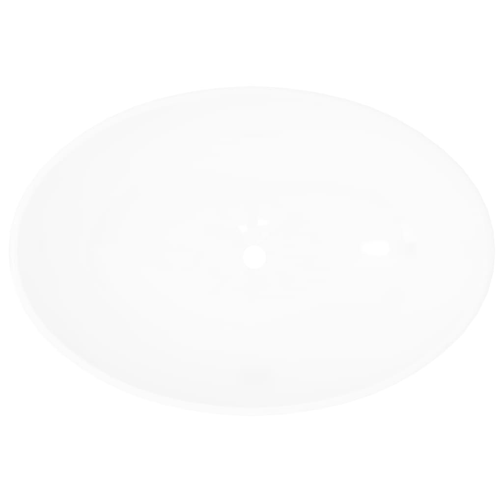 keramisk luksushåndvask oval hvid 40 x 33 cm