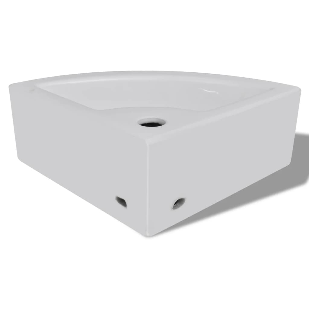 håndvask med overløb 45 x 32 x 12,5 cm hvid