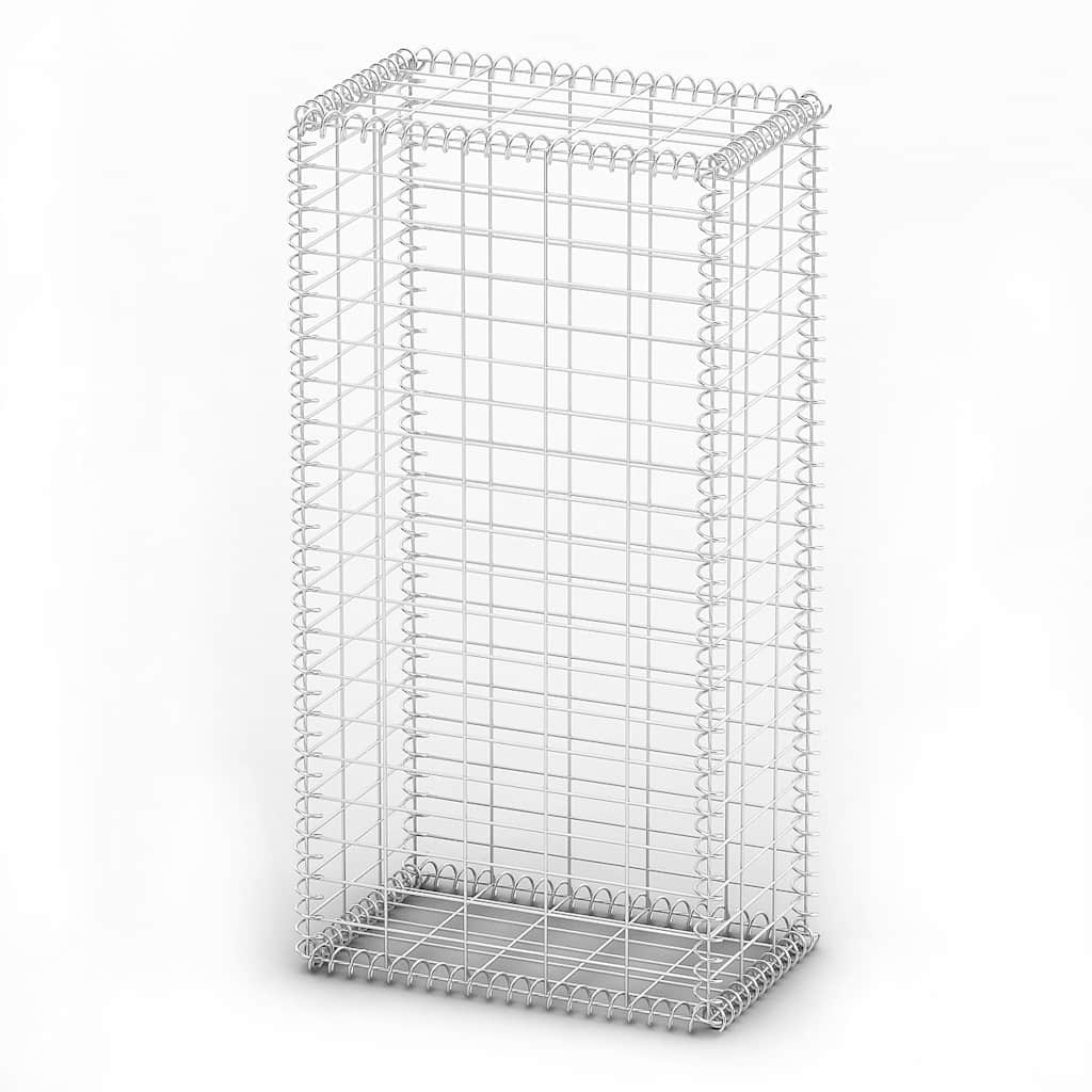 gabionkurv med låg galvaniseret ståltråd 100x50x30 cm