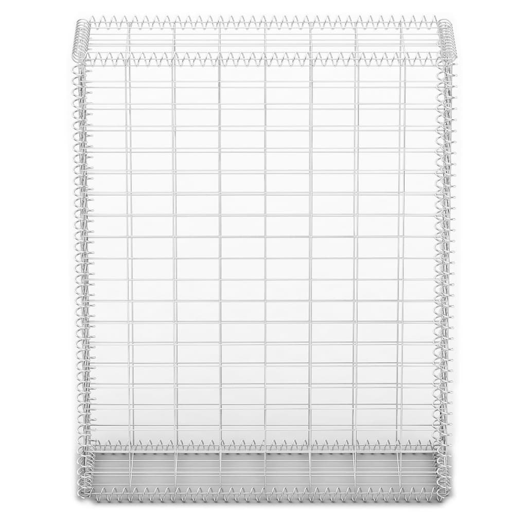 gabionkurv med låg galvaniseret ståltråd 100 x 80 x 30 cm