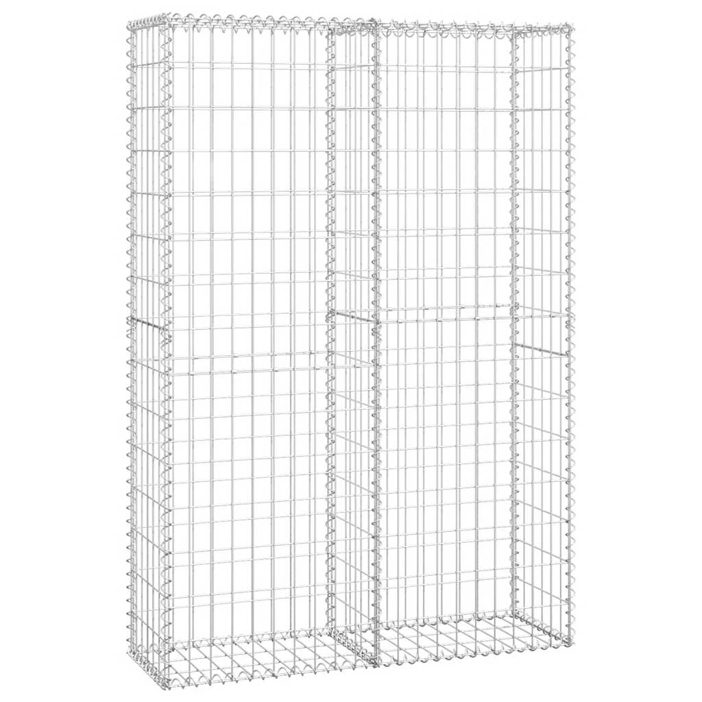 gabionkurv med låg galvaniseret metaltråd 150 x 100 x 30 cm