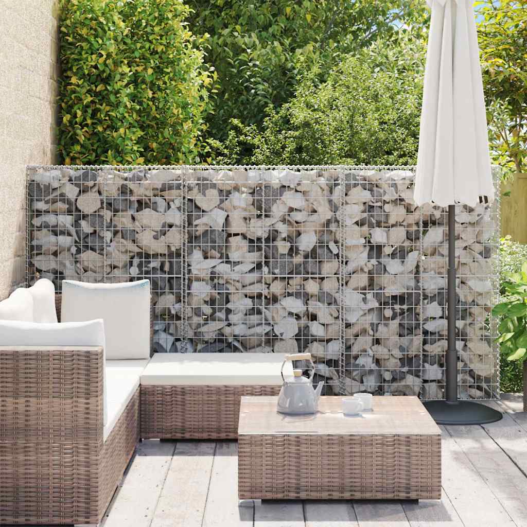 gabionkurv med låg galvaniseret metaltråd 150 x 100 x 30 cm