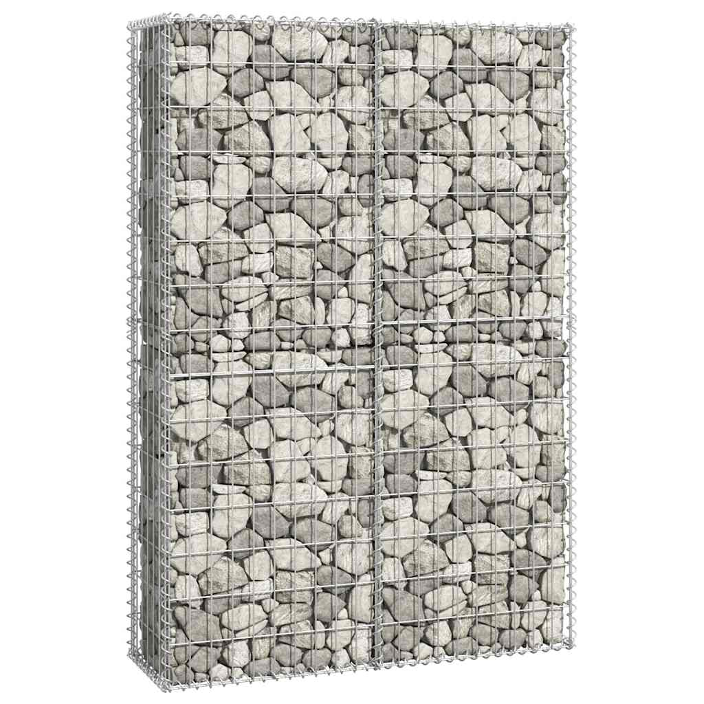 gabionkurv med låg galvaniseret metaltråd 150 x 100 x 30 cm