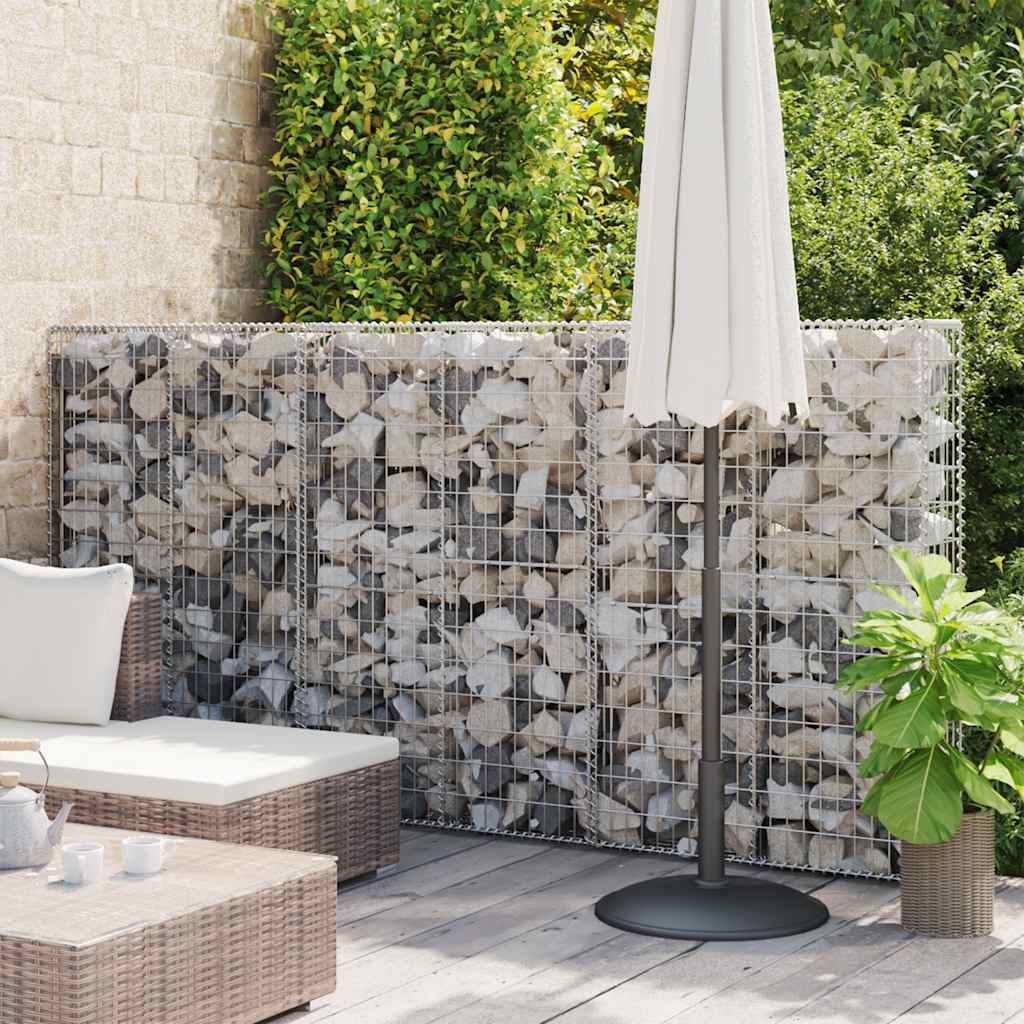 gabionkurv med låg galvaniseret metaltråd 150 x 100 x 30 cm