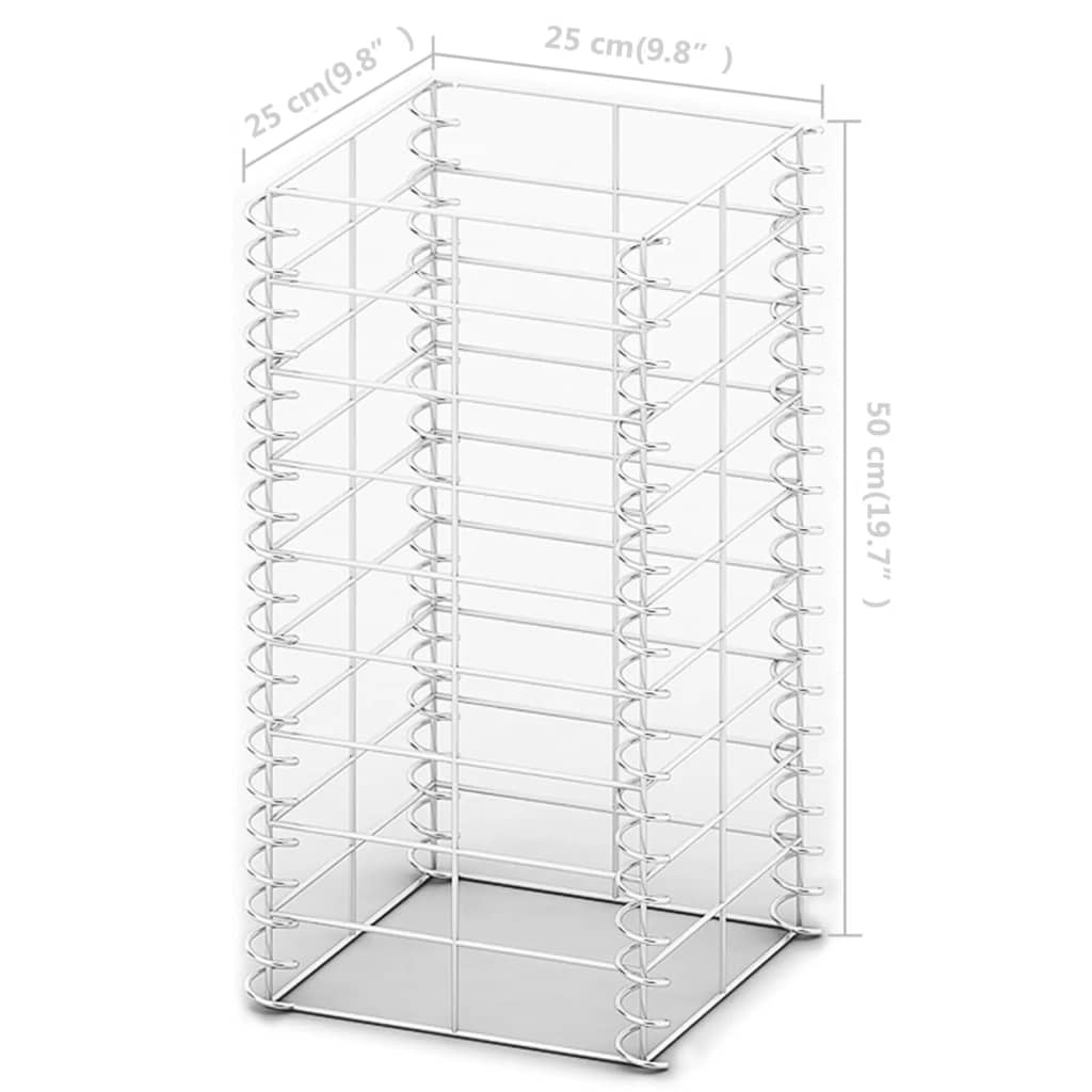 gabionsæt 3 stk. galvaniseret ståltråd 25 x 25 x 50 cm