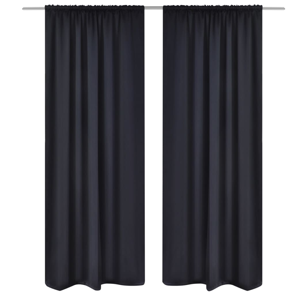 2 stk Sort Blackout Gardiner 135 x 245 cm