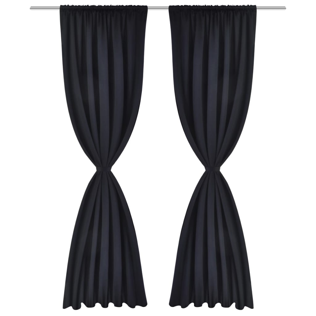 2 stk Sort Blackout Gardiner 135 x 245 cm