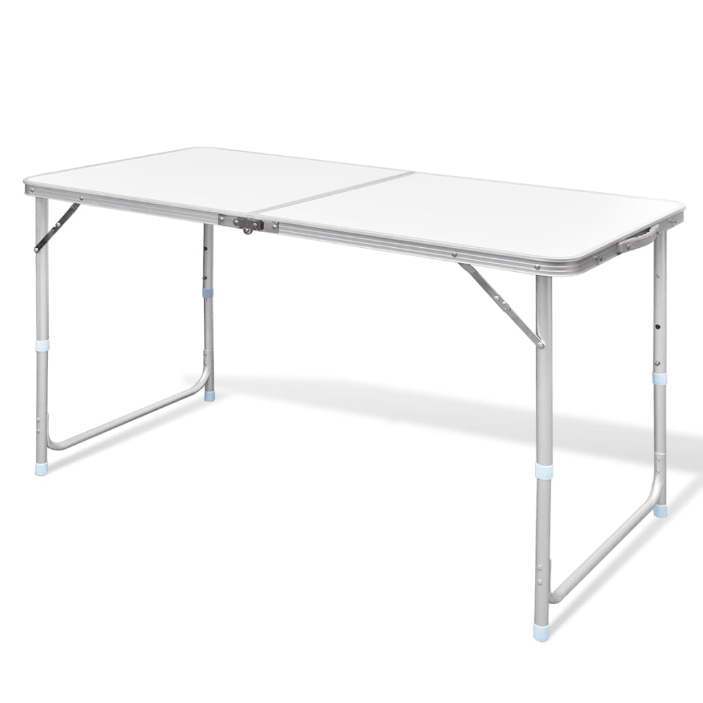 sammenklappeligt campingbord justérbart aluminium 120 x 60 cm
