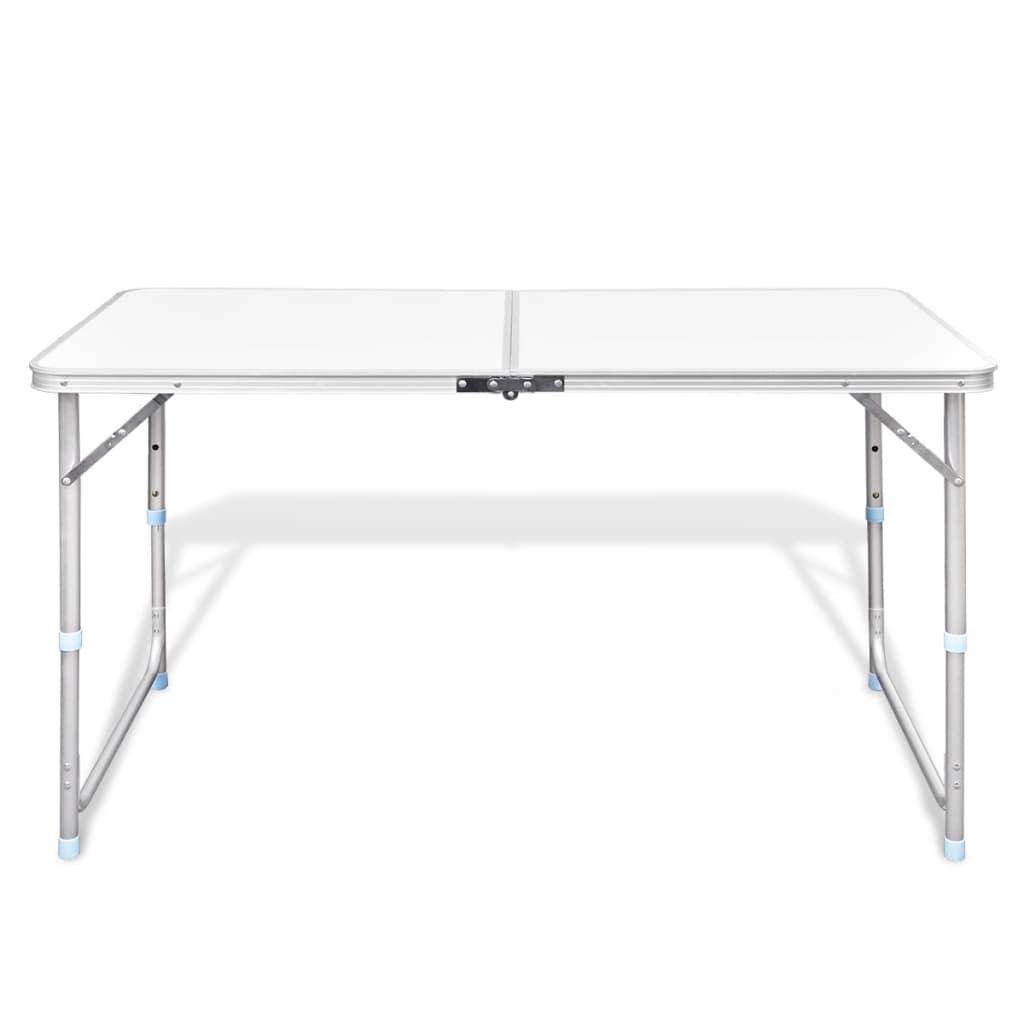 sammenklappeligt campingbord justérbart aluminium 120 x 60 cm