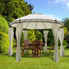 rund pavillon med gardiner 3,5x2,7 m